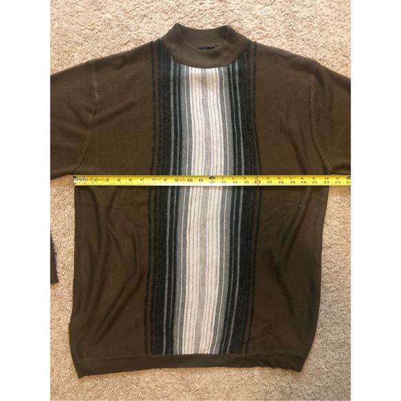 Stacy Adams Brown Cream Gray Stripe Acrylic Sweater Men's Size Large - Picture 10 of 11